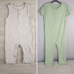Kyte Baby + Jamie Kay 3T‎ Romper Bundle Bamboo Waffle Neutral Set